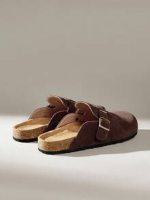 Solecia Giày sandal đế bệt trơn màu đơn giản dành cho nữ - Cà phê nâu - Xem 4
