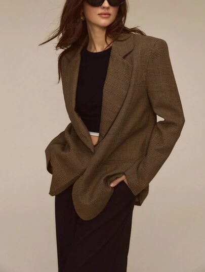 ATUI Studio 秋冬简约宽肩收腰双排扣西装外套