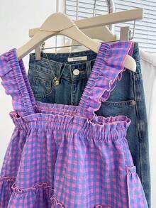 INAWLY Women's Summer Casual Floral Print Ruffle Trim Layered Hem Babydoll Top - Multicolor - View 7