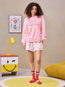 SmileyWorld® | SHEIN 2 đôi tất nữ mềm mại, thoáng khí, thấm hút mồ hôi, kiểu dáng thường ngày, màu trắng và đỏ dễ thương, mũi và gót được gia cố để tăng độ bền, phù hợp mọi mùa hè và đông. - Đỏ - Xem 10