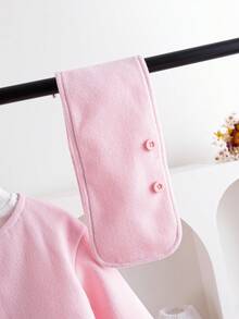 SHEIN 1pc Autumn/Winter Fashionable Street-Style Sweet & Cute Pink Fleece Regular Long Sleeve Jacket With Matching Scarf, Suitable For Daily Wear, School, Parties, And Photoshoots Fall