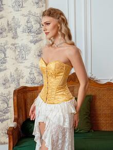 Myrelith 1pc Women's Fashionable French Bandeau Shapewear Top - Gold - View 7