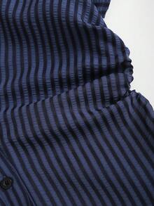 Sweetra Sweet & Fresh Pink Short Sleeve Shirt Dress, Waist Cinched Slimming Stylish Blouse Dress For Summer