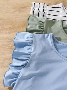 Tween Girls Casual Versatile Cap Sleeve T-Shirt, Summer - Multicolor - View 5