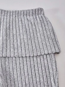 SHEIN Sparklyn Teen Girls Casual Comfortable Fitted Long Sleeve Top And Pants Set, Suitable For Daily Wear And Lounging, Spring/Autumn Fall Winter