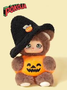 (仅衣服)万圣节南瓜17cm第一代/第二代/第三代Labobo 15cm毛绒玩偶衣服，17cm Labubo万圣节休闲巫师帽南瓜玩偶服装适合 - 彩色 - 查看 1