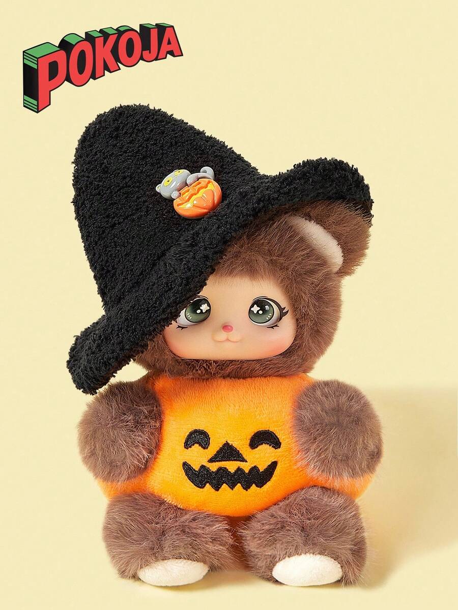 (仅衣服)万圣节南瓜17cm第一代/第二代/第三代Labobo 15cm毛绒玩偶衣服，17cm Labubo万圣节休闲巫师帽南瓜玩偶服装适合 - 彩色 - 查看 1