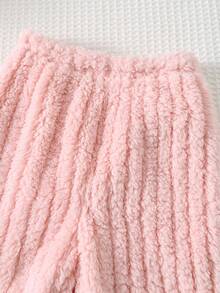 Cozy Pixies 2 pezzi Set di tuta da bambina con maglia a girocollo a maniche lunghe e pantaloni in vita elastica, con motivo a orsetto cartoni animati, foderata termicamente, comoda, versatile, alla moda per uso quotidiano, adatta per interno, esterno, sport, feste, Natale e altre occasioni in autunno/inverno. Outfit da orsetto per neonata, completo lavorato a maglia per neonata, set autunnale/invernale per neonata, tutina con orsetto, abbigliamento caldo per neonata. - Rosa - Visualizzare 7