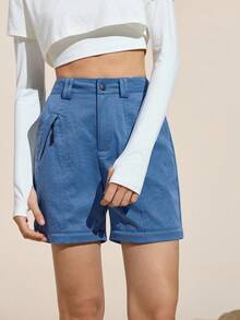 Easithlete Women's Fashionable Versatile Detachable Outdoor Pants - Royal Blue - View 2