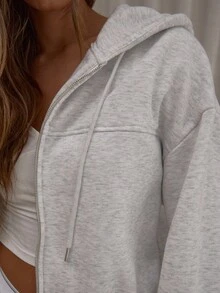 MUSERA Bluza z kapturem i suwakiem w dużym rozmiarze, tylko top, elegancka, seksowna, uliczna, jesienna, wieczorowa