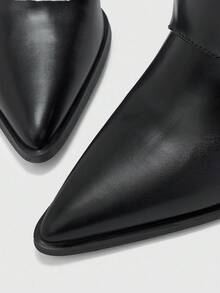CUCCOO BIZCHIC Women's Fashion Versatile Commute Chunky Heel Knee-High Boots - Black - View 7