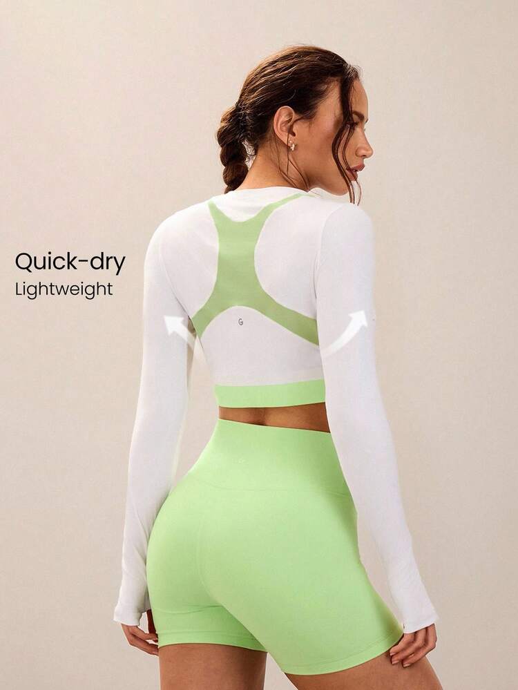 Maglia sportiva resistente, con tessuto jacquard traspirante e ad asciugatura rapida, con fascia elastica sulla schiena in rete, bicolore, adatta per running, jogging, allenamento in palestra e uso quotidiano