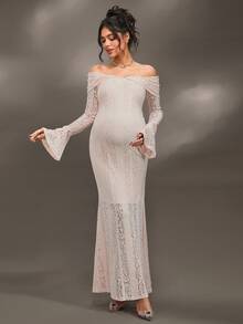 Cheriluna Maternity 孕妇拍照礼服、优雅派对礼服、迎婴派对礼服 - 粉色 - 查看 3