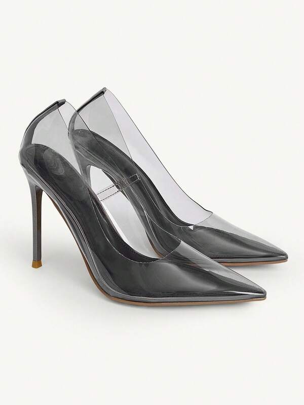 CUCCOO SZL Sexy Fashion Pointed Toe Transparent Fuchsia High Heel Pumps, Suitable For Party, Formal Event, Valentine's Day, Casual Spring Outfit, Bad Girl Night Look, Unisex Style