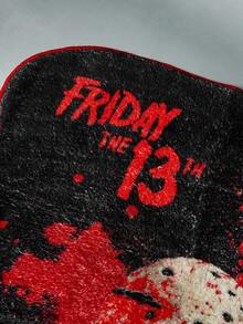 Friday the 13th X ROMWE Graphic Pattern Thickened Faux Cashmere Cartoon Pattern Blanket - Multicolor - View 3