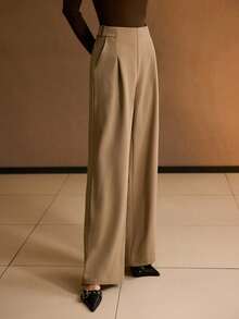 MOTF PREMIUM SIMPLE FOLD PLEATED SUIT PANTS - Brown - View 5