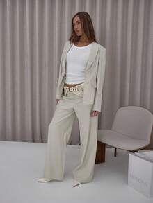 MUSERA Blazer ajustado con cintura ceñida, elegante, lindo, sexy, ropa de calle para otoño, invierno, fiesta de primavera - Albaricoque - Ver 3