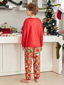 Tween Boy Christmas Print Long Sleeve & Long Pants Pajama Set - Multicolor - View 2