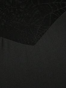 Cravure 大码女式万圣节喇叭哥特连衣裙秋季 - 黑色 - 查看 4