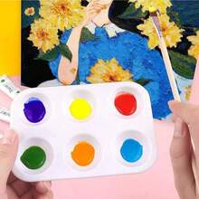 Bandeja de mistura de paleta branca com 2 peças para aquarela artística e tinta a óleo, material para pintura artística, volta às aulas