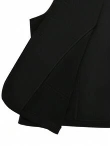 GlowEve CURVE New Lapel Collar Loose Fit Blazer Jacket For Plus Size Women, Suitable For Spring And Autumn - Black - View 7