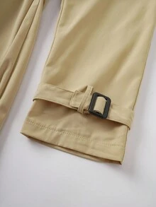 Firerie Women's Casual Commute Daily Fashion New Modern Urban Asymmetric Cinched Waist Waist A-Line Long Sleeve Khaki Mid-Length Trench Coat Fall Winter Clothes For Women Women's Winter Coat Women's Winter Jacket Fall Outfits For Women