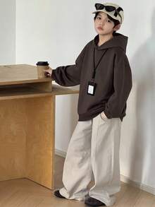 DAZY 青少年男童休闲卫衣，秋季卫衣 - 棕色 - 查看 4