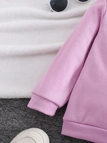 Elladie kids 2件套年轻女孩休闲运动舒适长袖连帽套装，秋季 - 紫色 - 查看 6