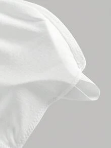 SHEIN Girlism 2 件套青少年女孩白色和黑色纯色休闲简约舒适褶皱衬垫吊带背心胸罩，买一送一