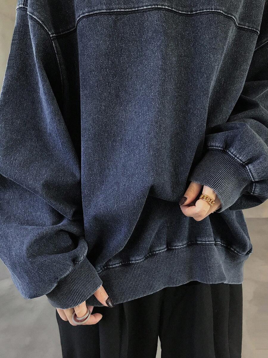 FRIFUL 女式宽松落肩长袖休闲牛仔上衣