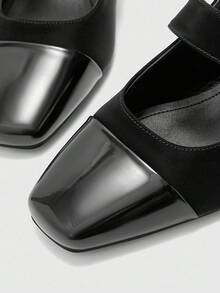 CUCCOO BIZCHIC Women's Classic Low Heel Slingback Flats, Black - Black - View 7