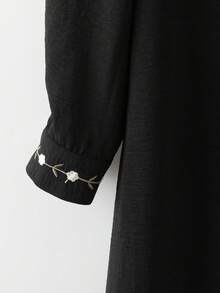 Rusticease Women's Vintage Fashion Versatile Front Button Long Sleeve Dress Utumn Winter Women Elegant Dresses For Party Black Dress Clothes For New Year New Year Look Black Dress Women Collared Dress Women Dress Black Church Dress Shirt Dress  Winter Clothes For Women