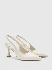 CUCCOO BIZCHIC 尖头细高跟露背米色性感时尚通勤办公室女士百搭女式高跟鞋 - 米色 - 查看 6