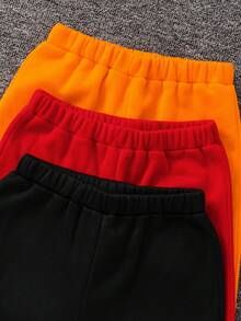 SHEIN 6 件套儿童/青少年男童休闲超大字母图案连帽卫衣和纯色慢跑裤 2 件套，3 种款式，买 1 送 2，适合通勤、上学、休闲、旅行、运动、春夏秋冬 - 彩色 - 查看 6