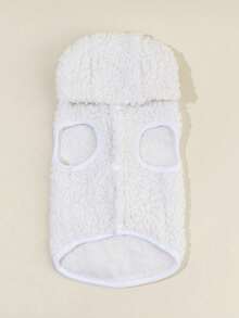 PETSIN 1pc White Fluffy Dog/Pet Hoodie Coat