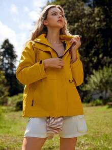 INAWLY Solva 女式户外徒步三合一可拆卸内衬羊毛夹克 - 橘色 - 查看 1