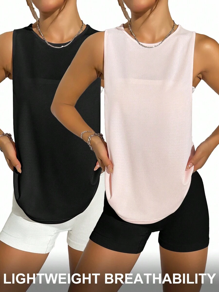 Velisys Women's Basic Solid Color Round Neck Loose Casual Sports Tank Top - Multicolor - View 1