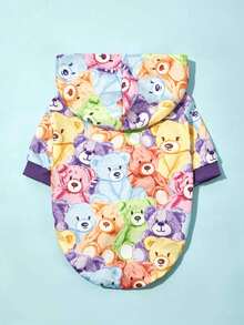 PETSIN 1pc Cute Colorful Bear Pet Print Sweatshirt - Multicolor - View 1