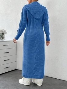 EURMUSE Cardigan With Detail And Long Special Button Detail+ 480 - Blue - View 4