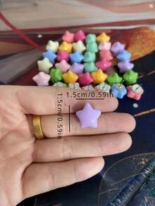 16/32 件多色星形图钉装饰图钉适用于公告板照片墙办公室学校家庭组织 DIY 装饰用品 - 彩色 - 查看 2