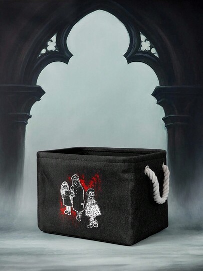 A Nightmare on Elm Street X ROMWE Cesto portabiancheria con grafica a figura, grande capacità di stoccaggio