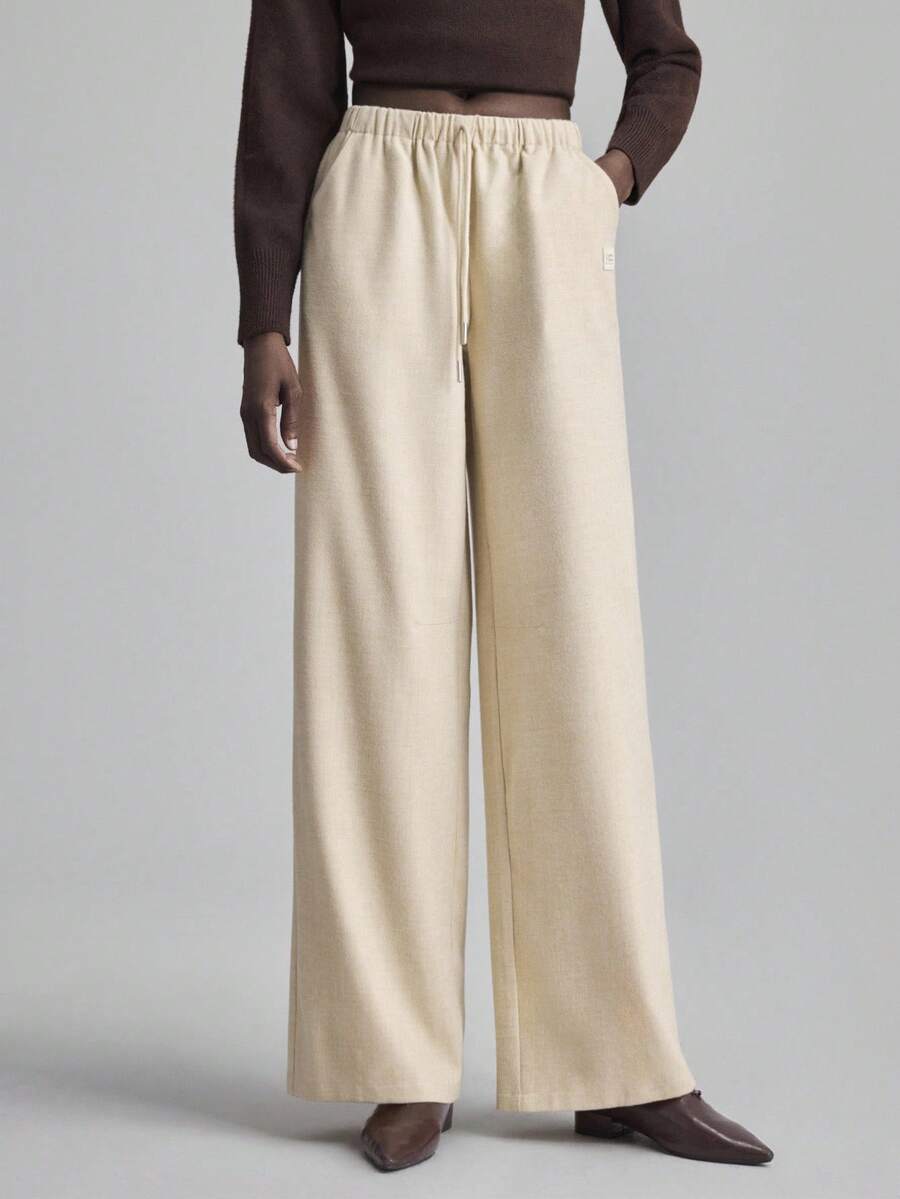 Ontre 2025 New Women's, Autumn/Winter Apparel, All-Season Wear, Winter Pants, Back To School For Women, Halloween & Christmas, Women's Teacher Attire, Outerwear, Night Out Wear, Wedding Guest, Elegant Wedding Guest Attire, Church For Women, Business Casual Women's Trousers In Woven Fabric, Straight Leg, Casual Pants, Business Casual, Commuter Wear, Daily, Autumn/Winter New Year Women's Christmas - Khaki - View 1