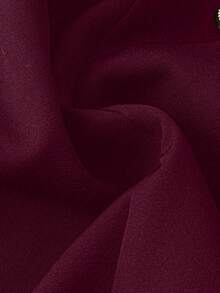 EMERY ROSE Fashionable Commuter Solid Color Double-Breasted Suit Jacket - Burgundy - View 4