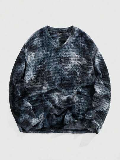 Street Life T-shirts homme à manches longues décontractés, texture sombre, polyvalents pour le quotidien, automne