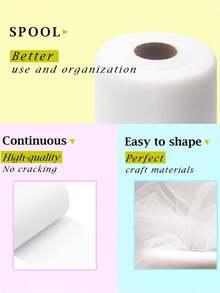 1/2/3/4pcs White Sheer Fabric Roll, 6 Inches * 74.64 Feet, Suitable For Ballet Costumes, Wedding Gifts, Party Decoration, Diy Crafts - White - View 7