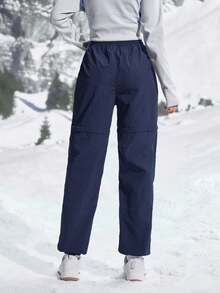 In My Nature 女式字母印花抽绳腰部褶皱口袋户外裤 - 藏蓝色 - 查看 9