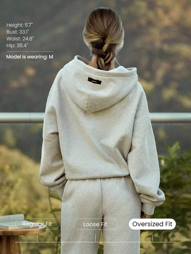 Heavyweight Fleece Oversized Hoodie Sweatshirt Pocket Thick Thermal Warm Winter