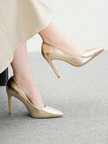 CUCCOO BIZCHIC New Versatile Pointed Toe High Heels For Women - Gold - View 3