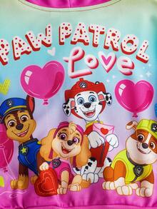 SHEIN | PAW Patrol 少女可爱小狗印花渐变长袖连帽拉链针织休闲卫衣 - 彩色 - 查看 8