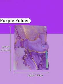 1 PC Stylish Funky File Organizer With 5 Pockets And 16 Labels, Natural Marble Expanding File Folder, Make Your Study, Life And Work Be Different - 6 Patterns Optional - Multicolor - View 7